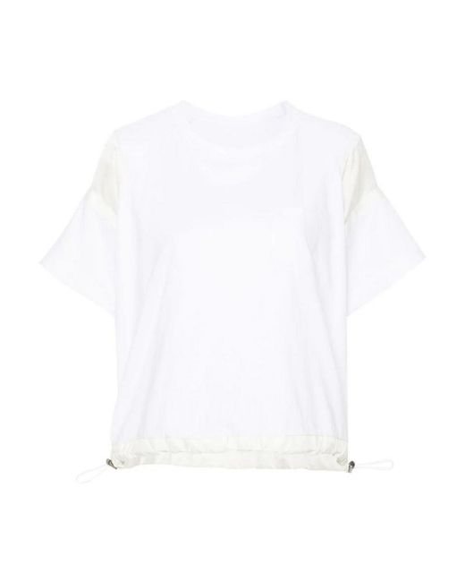Sacai White Cotton Jersey T-shirt