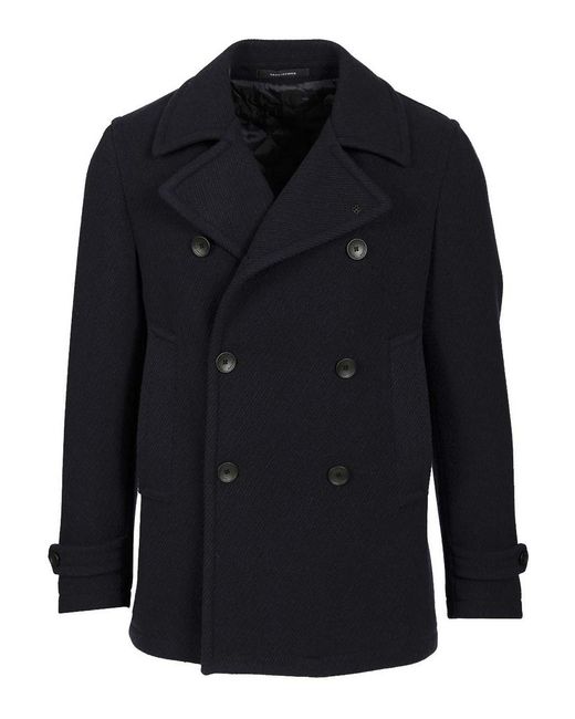 Tagliatore Blue Double-Breasted Jacket for men