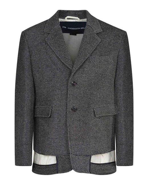 ANDERSSON BELL Black Jacket Made Of Wool Blend for men