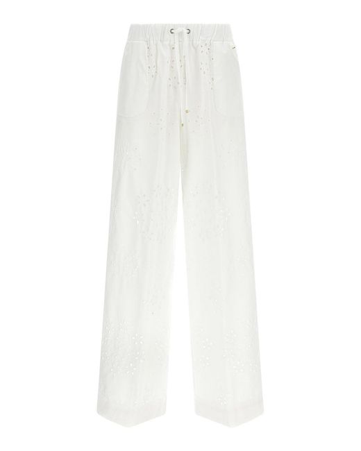 Herno White Cotton Casual Pants
