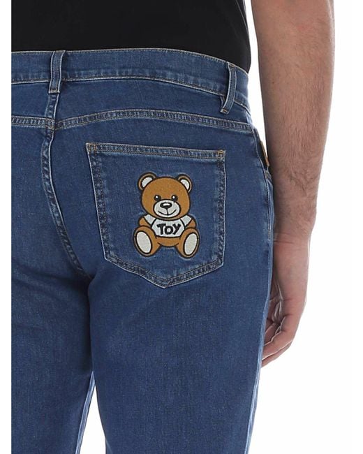 Moschino Blue Teddy Bear Jeans for men