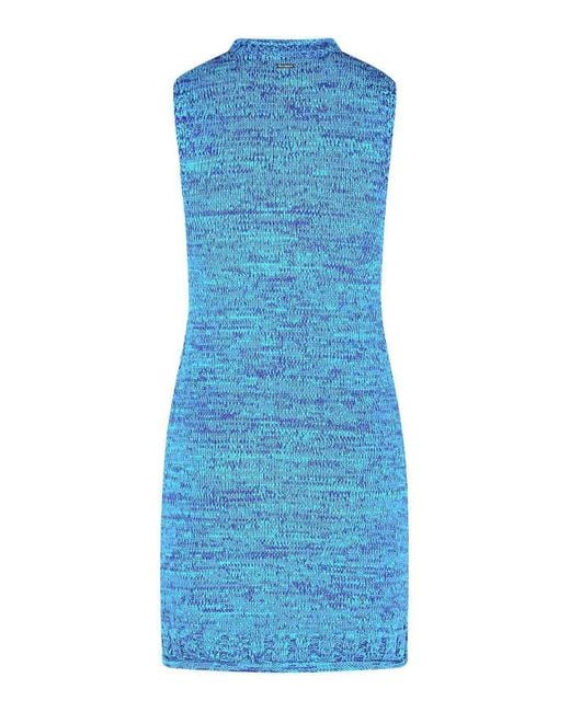 J.W. Anderson Blue Space Dye Cotton Blend Dress