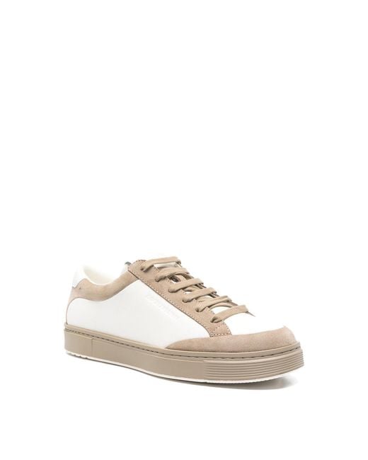 Emporio Armani Natural Leather Sneakers for men