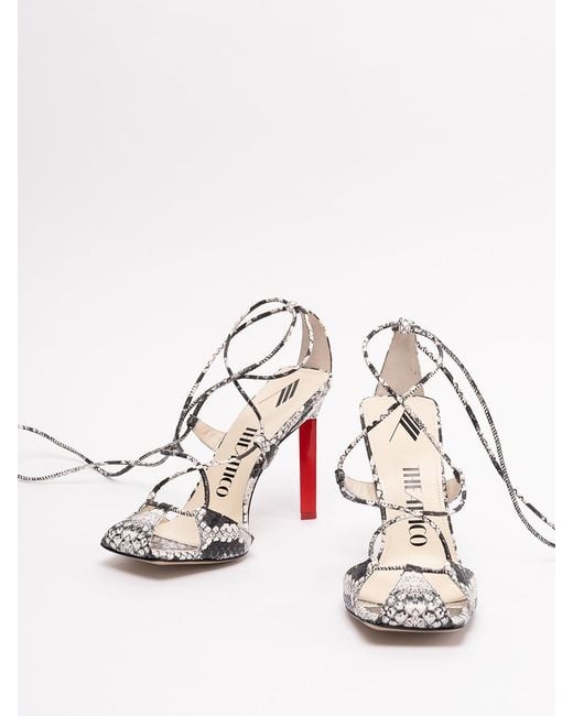 The Attico White Adele 110 Lace-Up Sandals