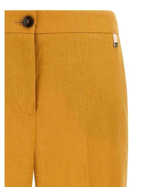 Herno Orange Linen Trousers