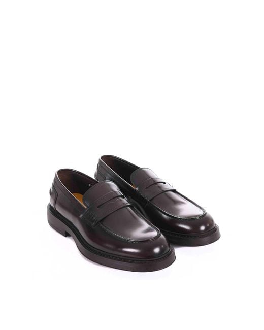 Doucal's Gray Doucals Brushed Leather Moccasins for men