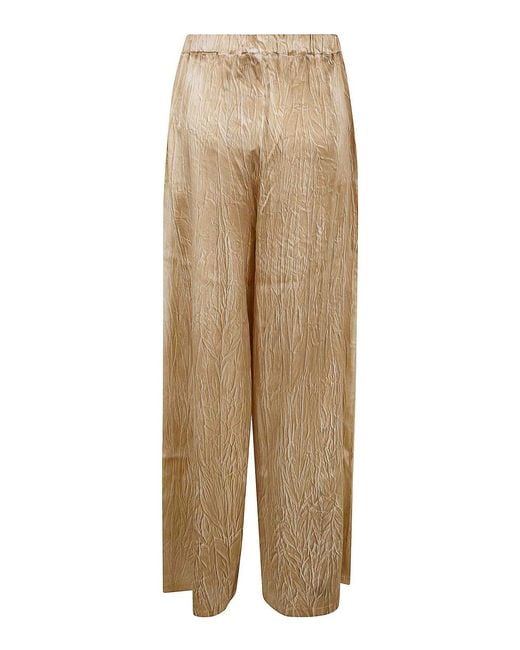Avant Toi Natural Crumpled Effect Silk Palazzo Pants