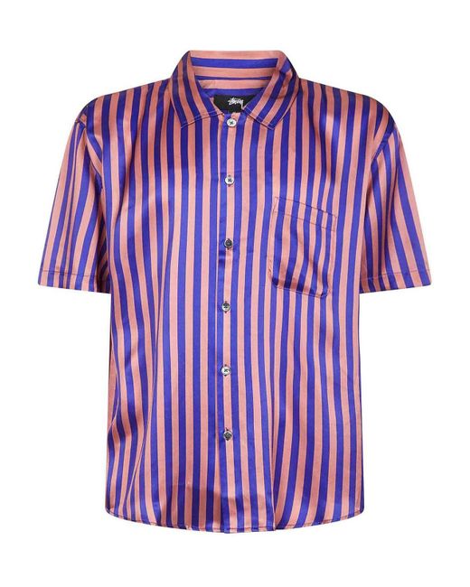 Stussy Purple Silk Shirt for men