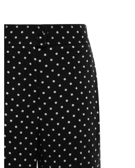 Valentino Garavani Black Super-Large Plus-De-Pois Print Trousers