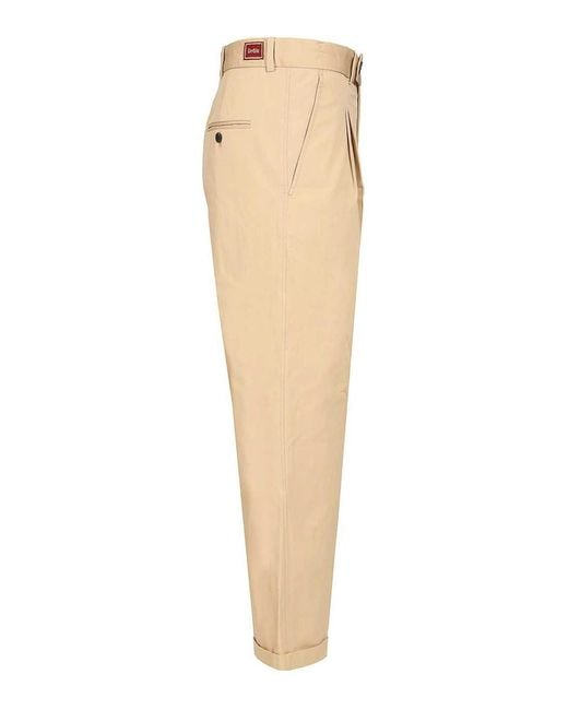 Drole de Monsieur Natural Cropped Plis Trousers for men
