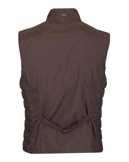 Herno Brown Rain Proof Vest Coats for men