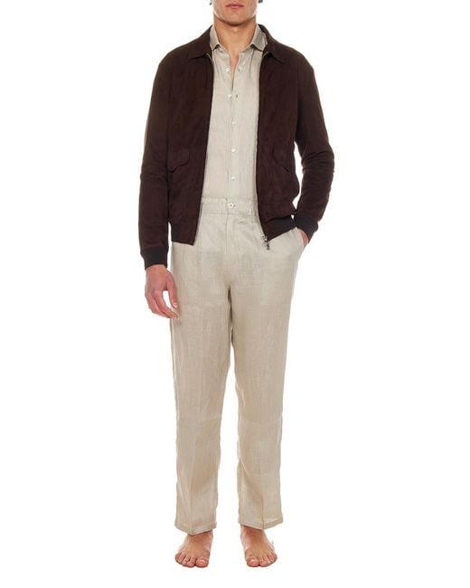 Franzese Collection Brown Dark Brad Pitt Bomber Jacket Handmade for men