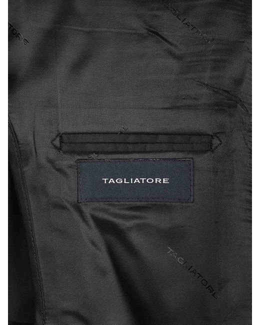 Tagliatore Black Vesuvius Double-Breasted Suit for men