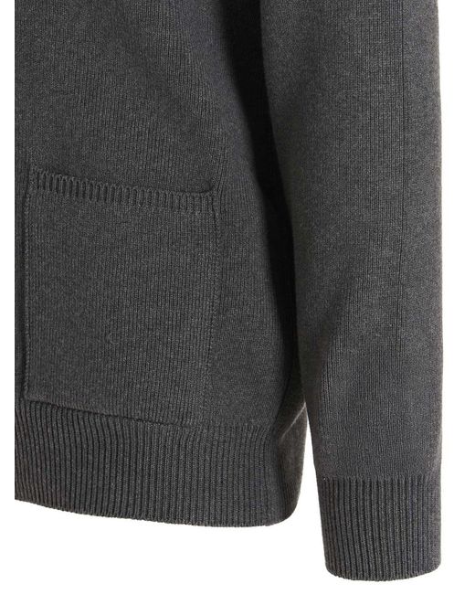 Golden Goose Deluxe Brand Black Logo Patch Cotton Cardigan for men