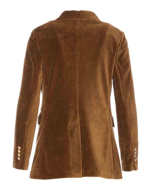 Circolo 1901 Brown Suede Double Breasted Button Closure