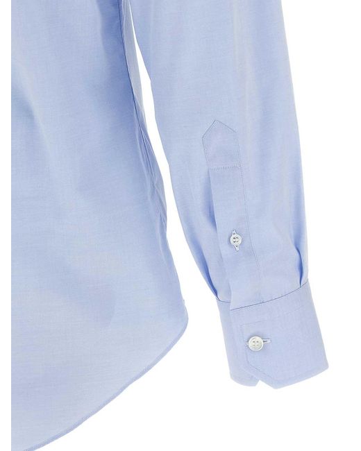 Brioni Blue Trevi Mark Shirt for men