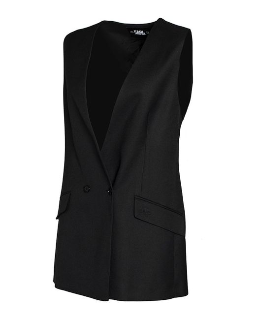 Karl Lagerfeld Black Tech Fabric Blazer