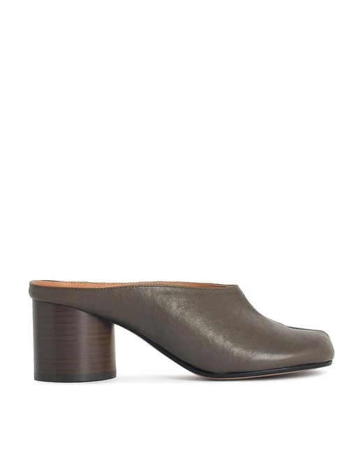 Maison Margiela Gray Dcollet Nappa Leather Mules