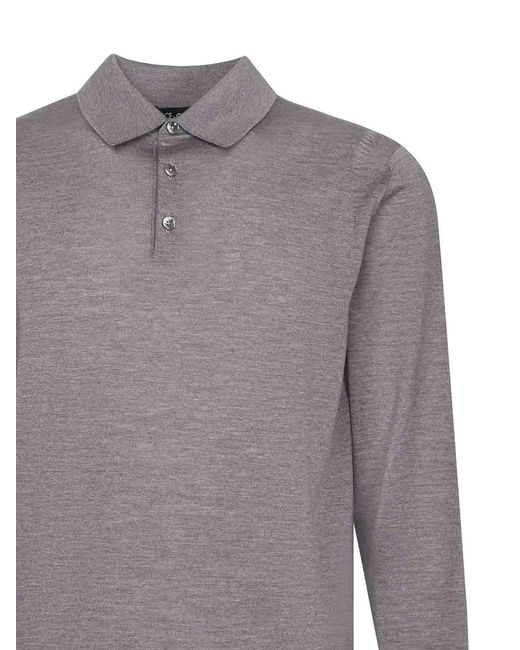 Dolce & Gabbana Gray Wool Polo for men