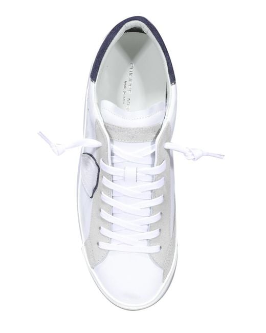 Philippe Model White Branded Leather Sneakers for men