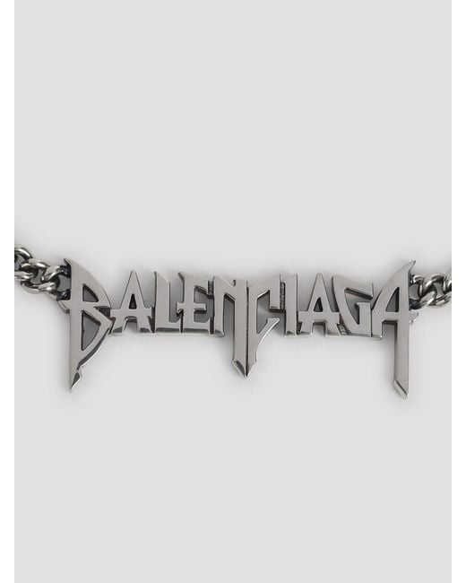 Balenciaga Metallic Typo Metal Necklace for men