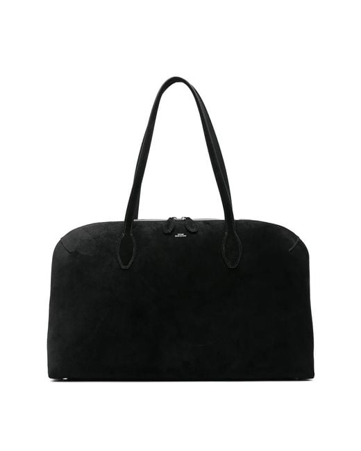 Totême Black Suede Day Tote Bag