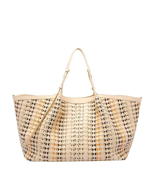 Serapian Natural Maxi Mosaico Secret Tote Bag