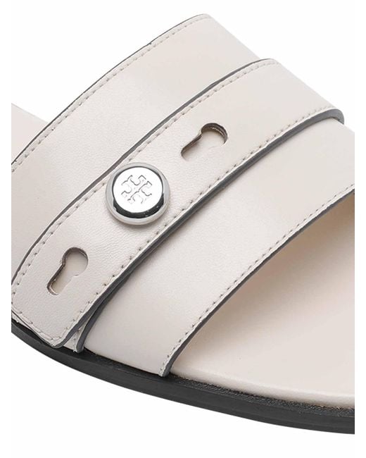 Tory Burch White Romy Slides