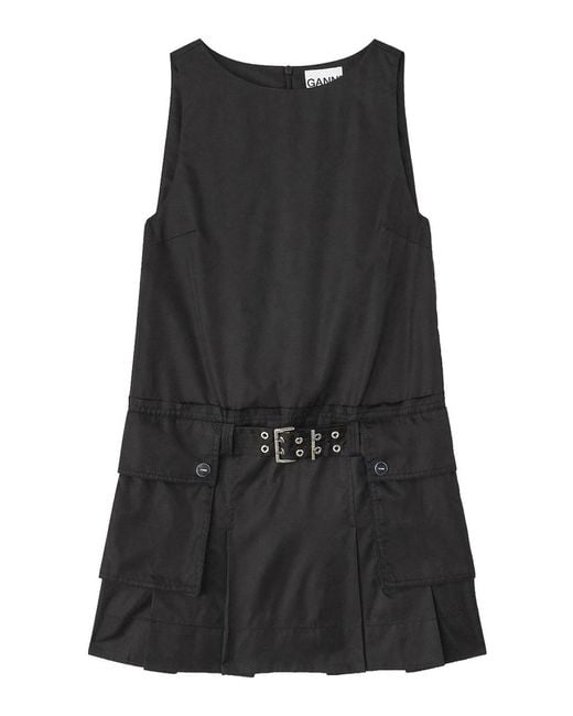 Ganni Black Mini Dress With Belt