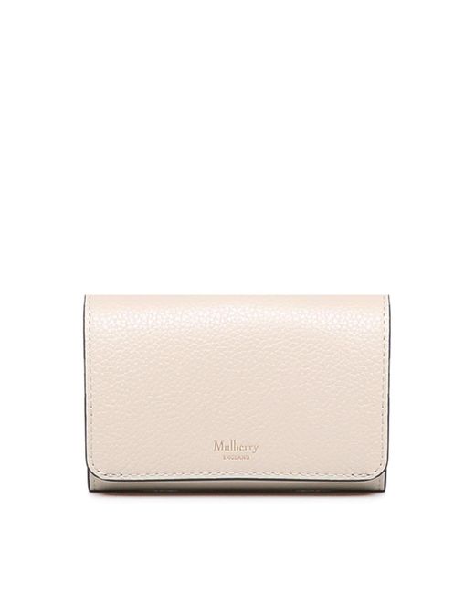 Mulberry Natural Continental Trifold Wallet In Cowskin