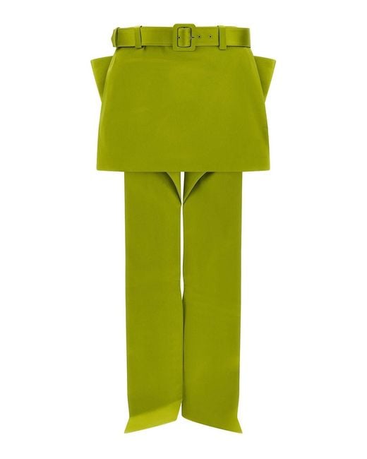 Self-Portrait Green Maxi Bow Skirt