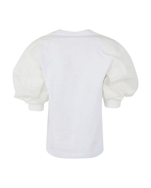 Sacai White Nylon Twill X Cotton Jersey T-Shirt