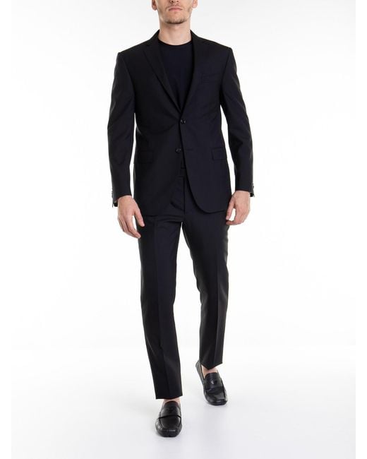 Corneliani Black Wool Suit With Buttons for men