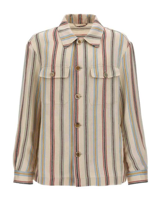 Etro Brown Striped Overshirt for men