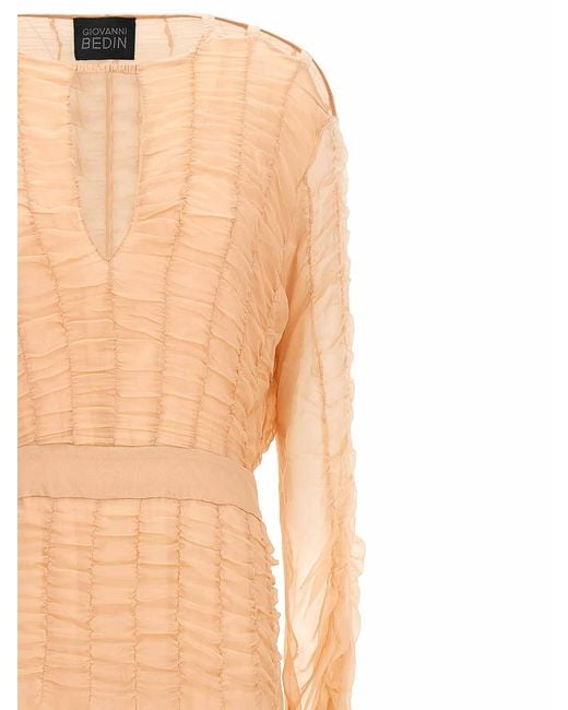 Giovanni bedin Natural Chiffon Dress