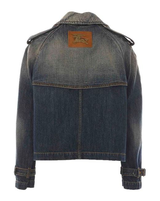 Burberry Blue Denim Haltye Denim Jacket