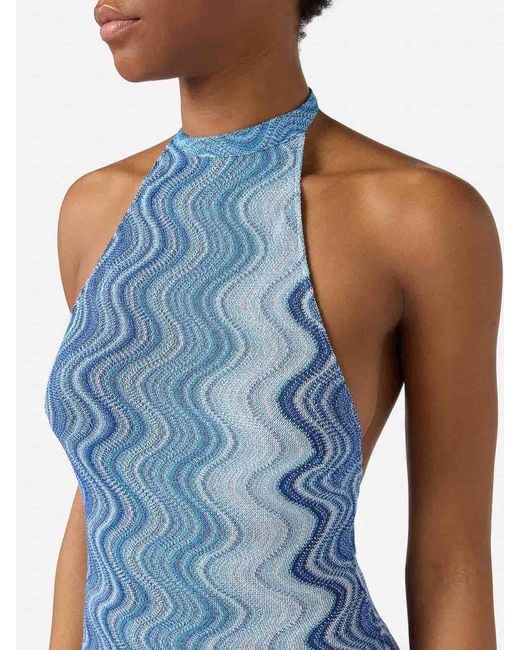 Mc2 Saint Barth Blue Tony R Rachel Sea Wave Long Dress