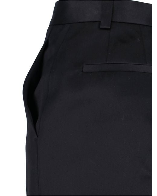 Loro Piana Black Straight Silk Trousers