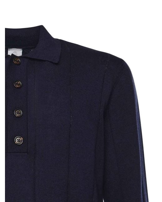 Eleventy Blue Cotton And Cashmere Polo Shirt for men