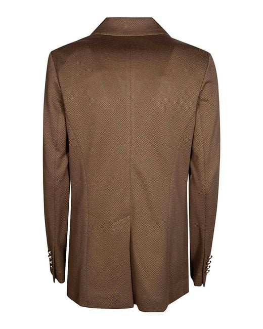 Circolo 1901 Brown Dp Button Linen Cotton Work