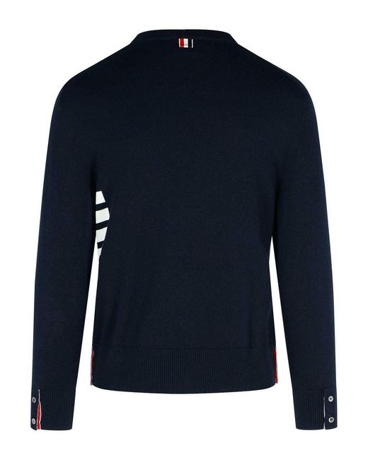 Thom Browne Blue Stitch Cotton Sweater for men