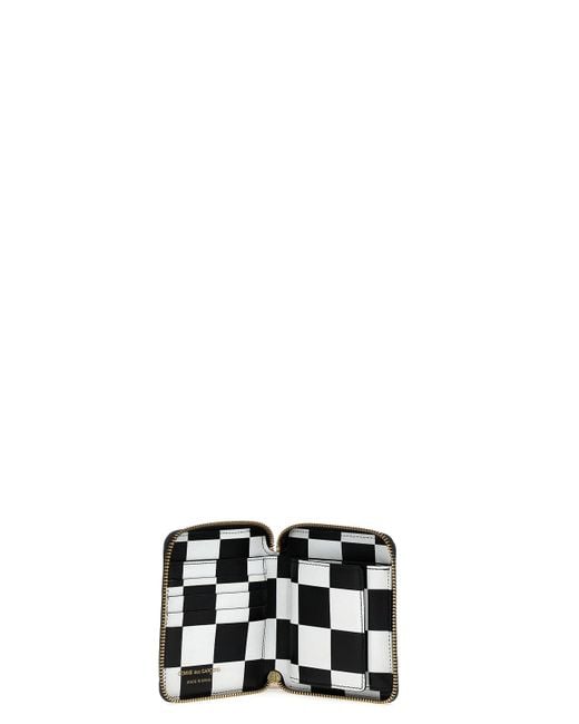 Comme des Garçons Black Check Print Wallet for men