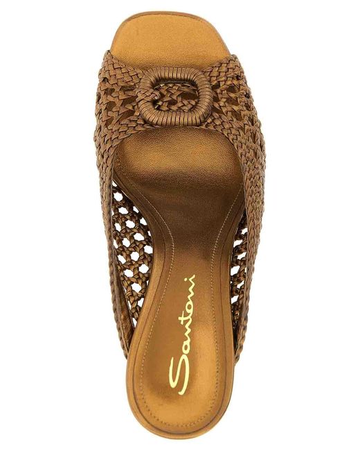 Santoni Brown Luce Sandals