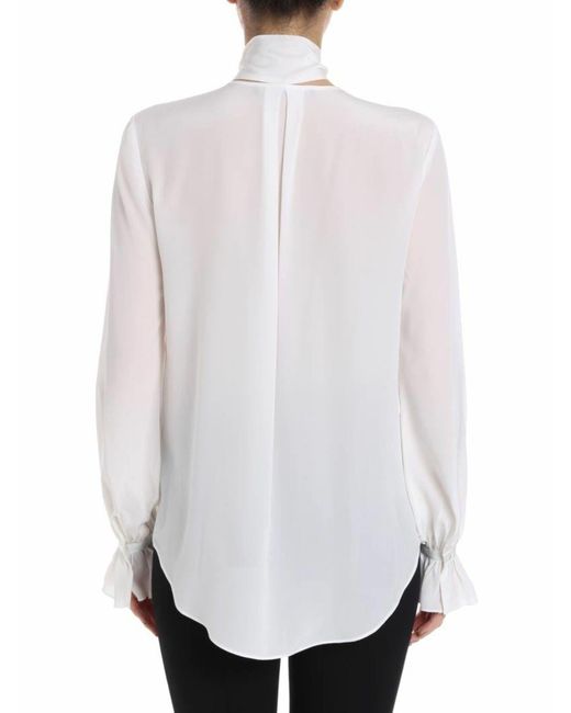 Karl Lagerfeld White Bow Blouse