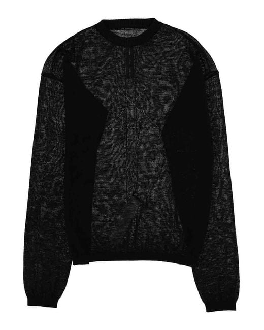 Rick Owens Black Penta Sheer Pull Sweater for men