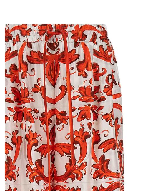 Dolce & Gabbana Red Maiolica' Pants
