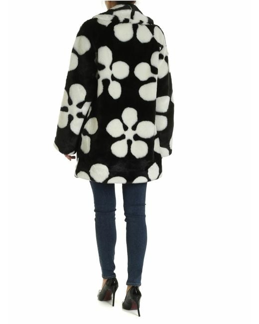 McQ Alexander McQueen Black Eco-Fur Coat