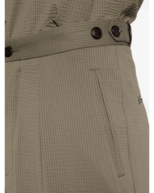 Emporio Armani Gray Wide-Fit Khaki Trousers for men