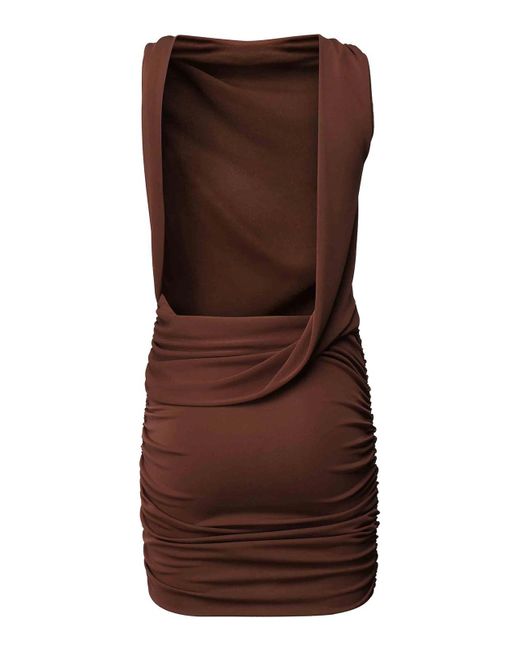 ANDAMANE Brown Dress With Drape