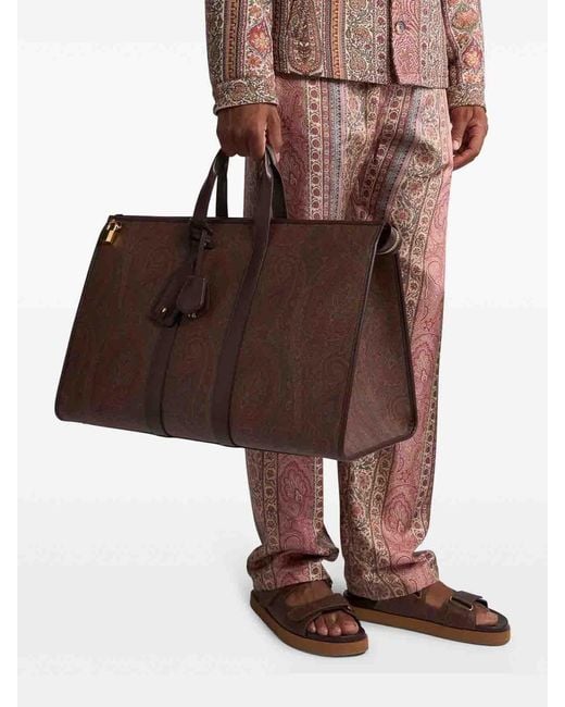 Etro Brown Arnica Large Travel Bag for men